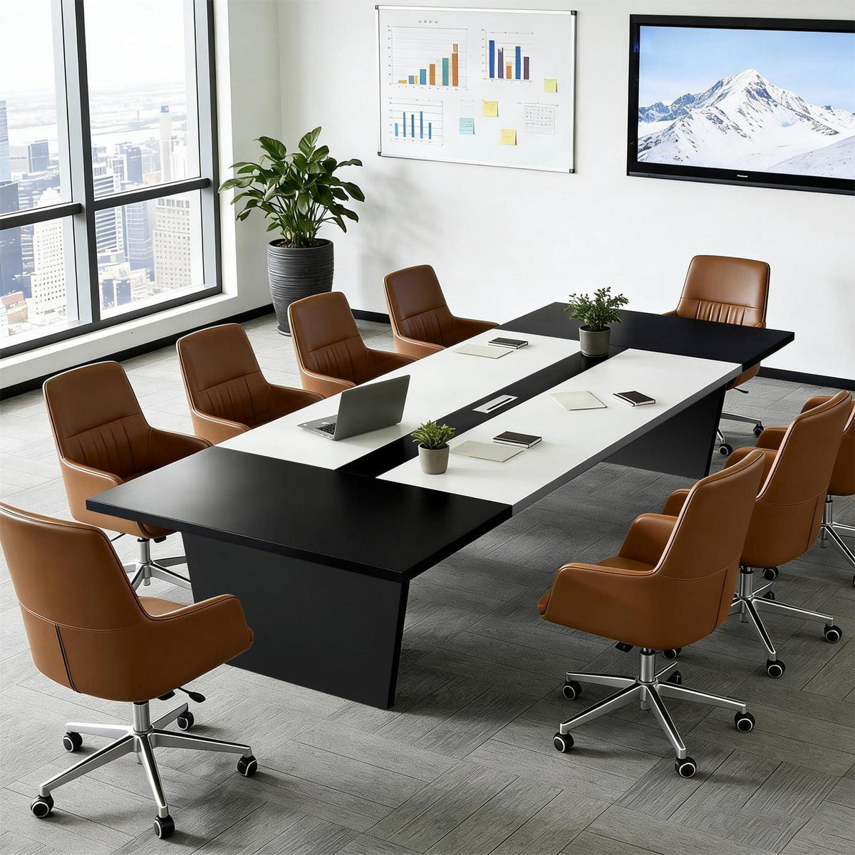 Moderner Konferenztisch Groß – Stabiler Meetingtisch 320x100x74cm