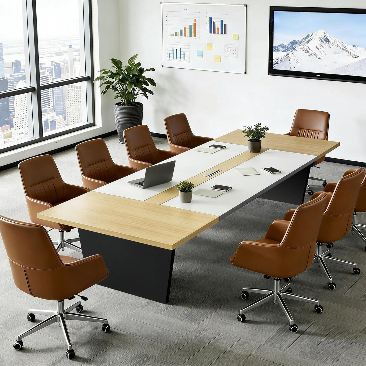 Moderner Konferenztisch 180x120cm – Stabiler Besprechungstisch für Büro