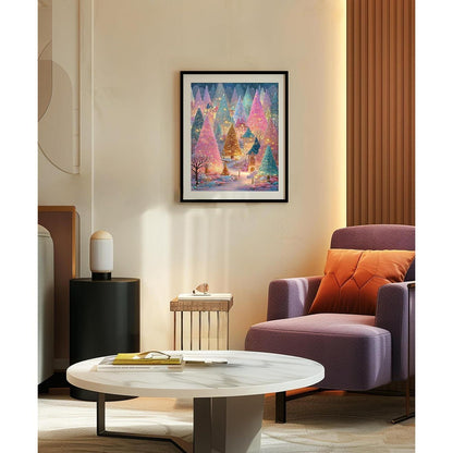 Diamant Painting 30x40cm Buntes Baumdorf – DIY Entspannung