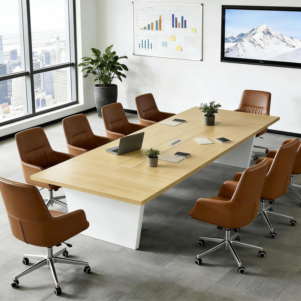 Konferenztisch 240x100cm – Moderner Besprechungstisch für Büro & Meeting