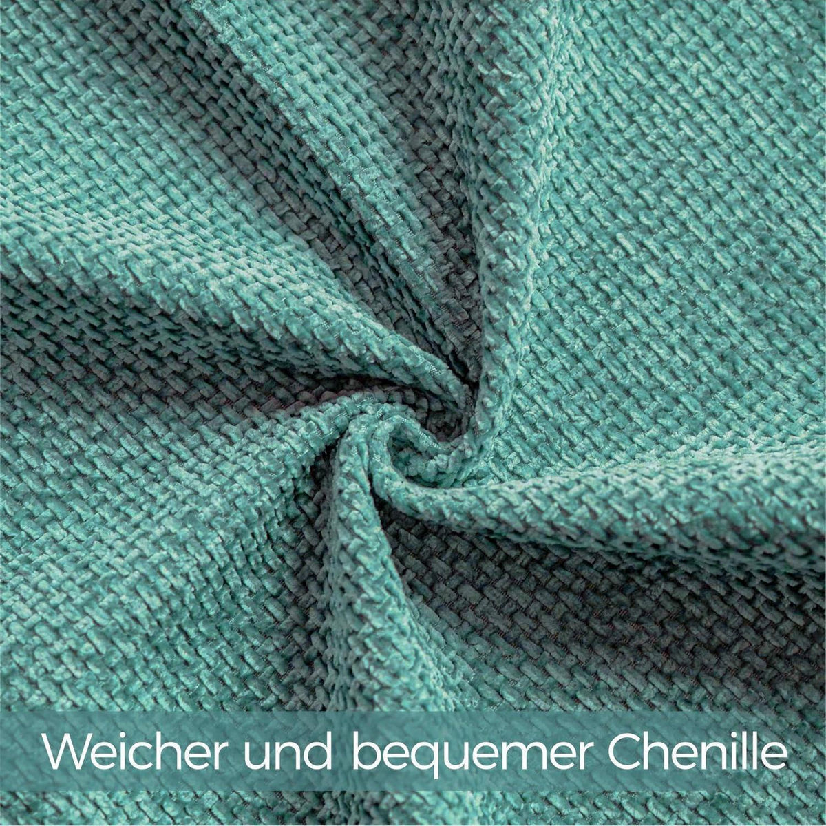 Türkis Chenille Kissenbezug 40x40 cm - 2er Set