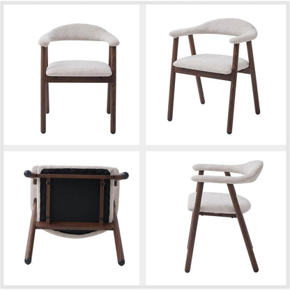 Küchenstuhl Set 4er – Moderne Polsterstühle Beige/Dunkelbraun