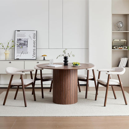 Küchenstuhl Set 4er – Moderne Polsterstühle Beige/Dunkelbraun