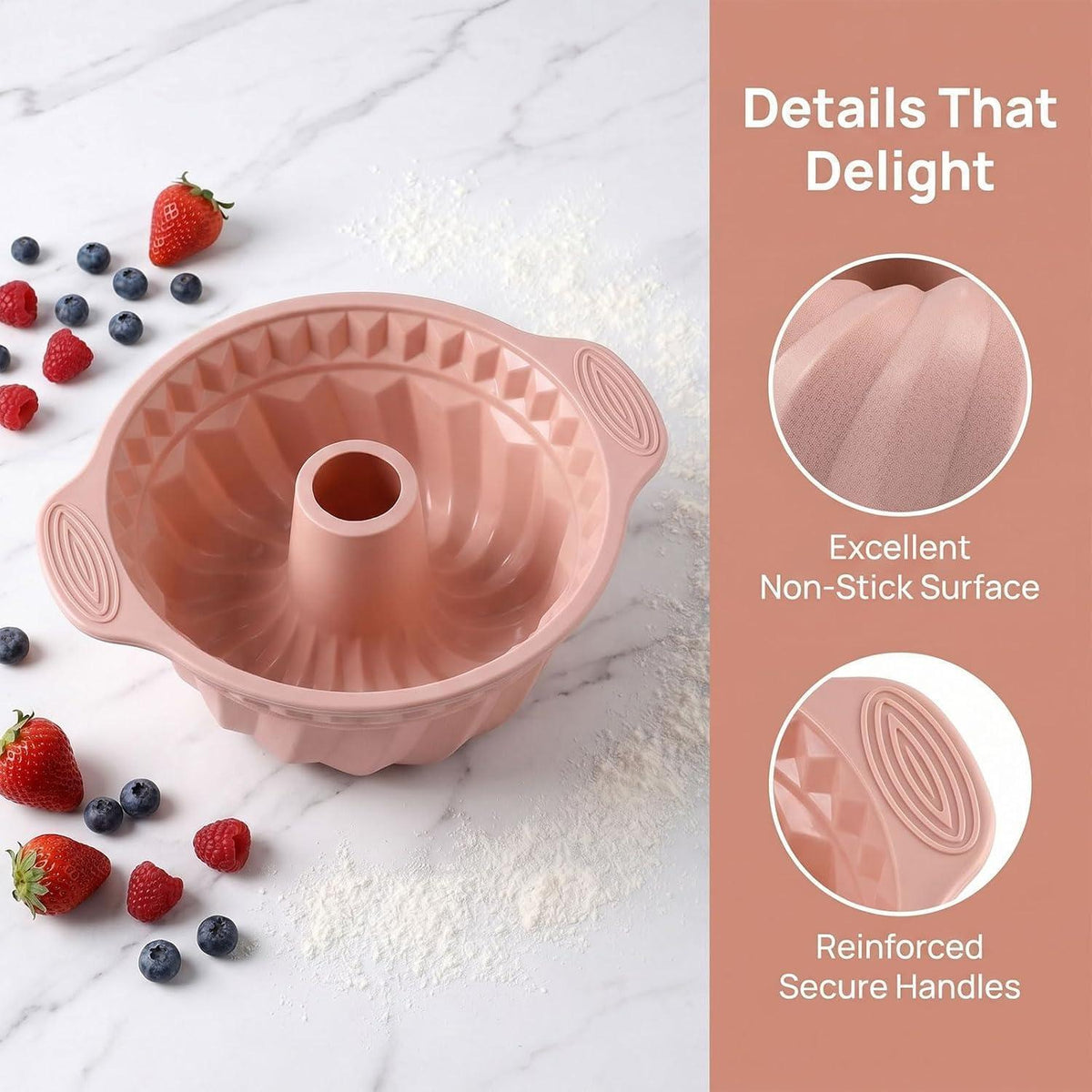 Silikon Gugelhupfform 24cm – Antihaft Backform für Kuchen & mehr