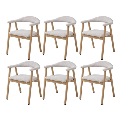 Moderner Esszimmerstuhl 2er Set, Beige/Beige, Gepolstert mit Metallbeinen