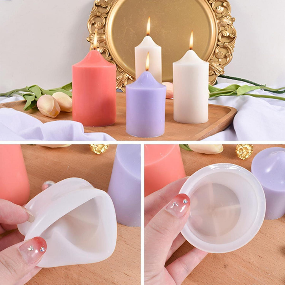 Silikon Kerzenformen Set – 4 Stück für DIY Kerzen & Kunsthandwerk