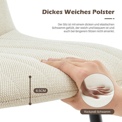 Ergonomische Esszimmerstühle (2er Set, Creme)