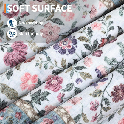 Waschbarer Teppich Floral Blau 140x200 cm – Rutschfest & Pflegeleicht