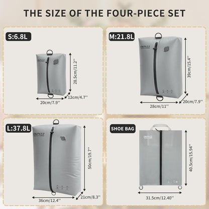 Koffer Organizer Set 4er Packwürfel & Vakuumbeutel TPU Wasserdicht