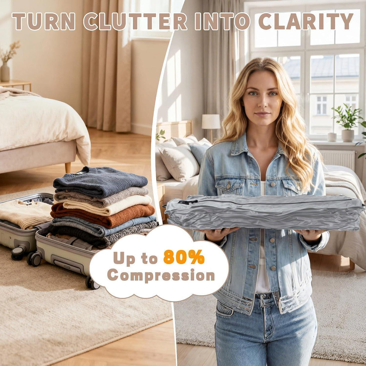 Koffer Organizer Set 4er Packwürfel & Vakuumbeutel TPU Wasserdicht