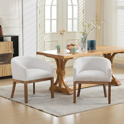 Mid Century Esszimmerstühle 2er Set mit Armlehnen, Beige
