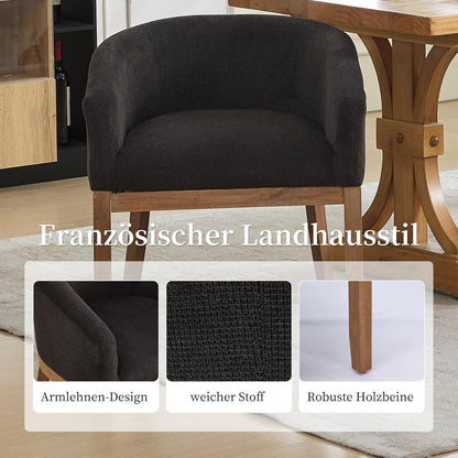 Esszimmerstühle 6er Set mit Armlehnen, Mid Century Design
