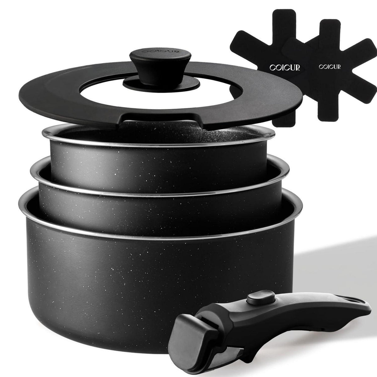 Keramik Topfset Induktion 16/18/20cm – 7-teilig mit Griff