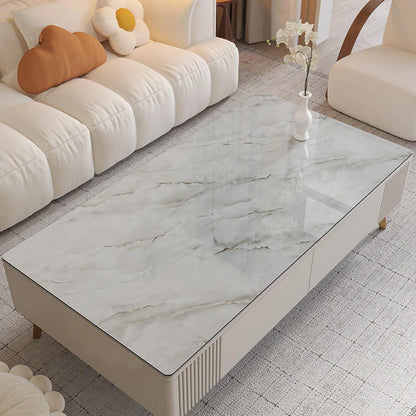 PVC Tischdecke wasserdicht Weiß Jade Marmor 90x180 cm