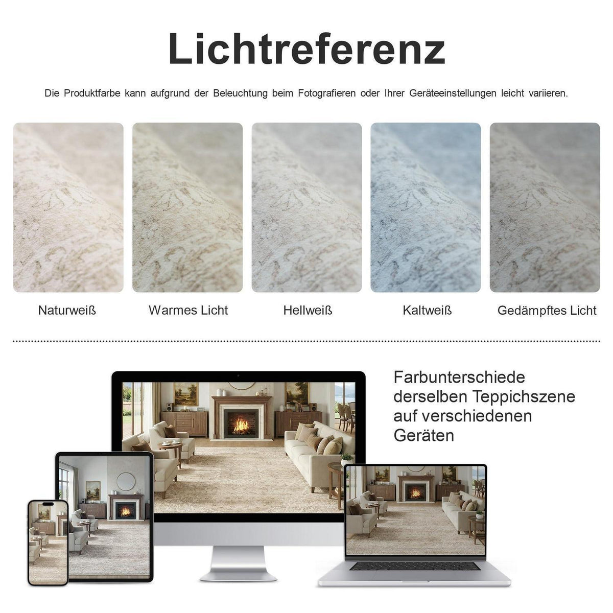 Waschbarer Vintage Teppich Beige 160x230 cm