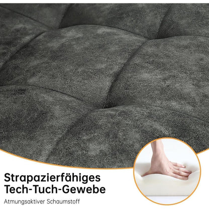 LEWE Esszimmerstühle 4er Set, Dunkelgrau in Lederoptik