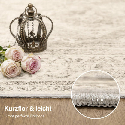 Waschbarer Vintage Teppich Braun 160x230 cm – Wohnzimmer Schlafzimmer