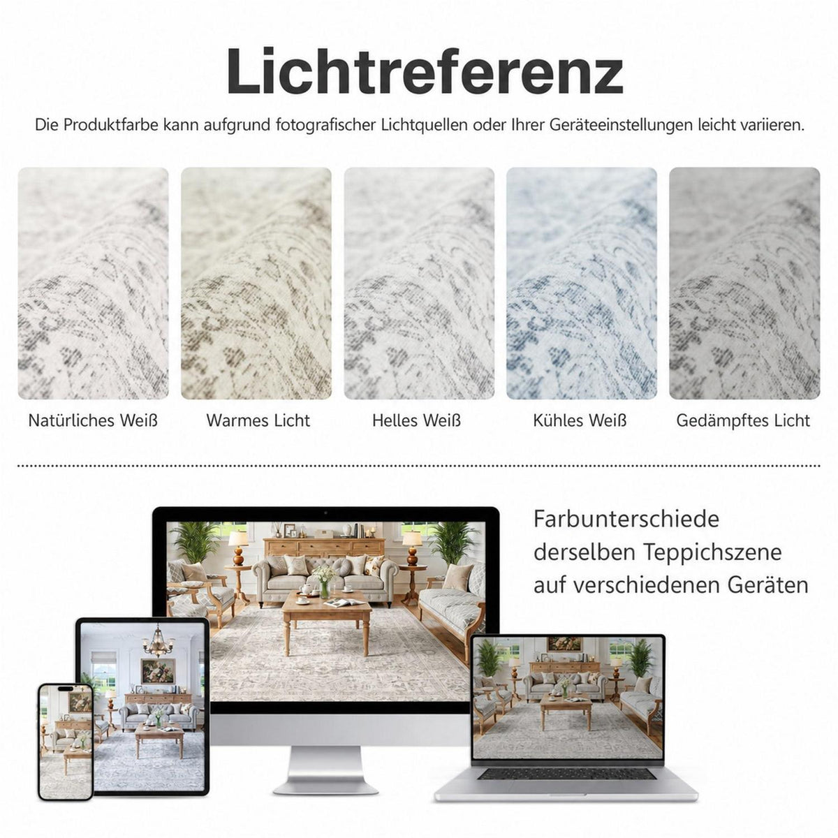Waschbarer Vintage Teppich Grau 160x230 cm