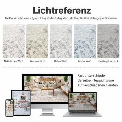 Waschbarer Vintage Teppich Grau 160x230 cm