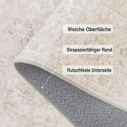 Waschbarer Vintage Teppich Beige 200x300 cm