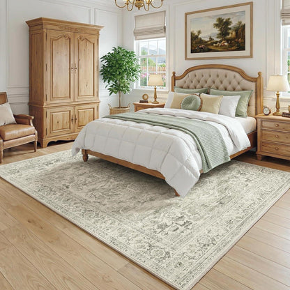 Waschbarer Vintage Teppich Grün 200x300 cm