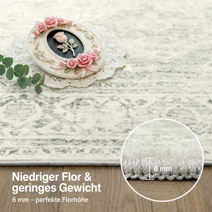 Waschbarer Vintage Teppich Grün 200x300 cm