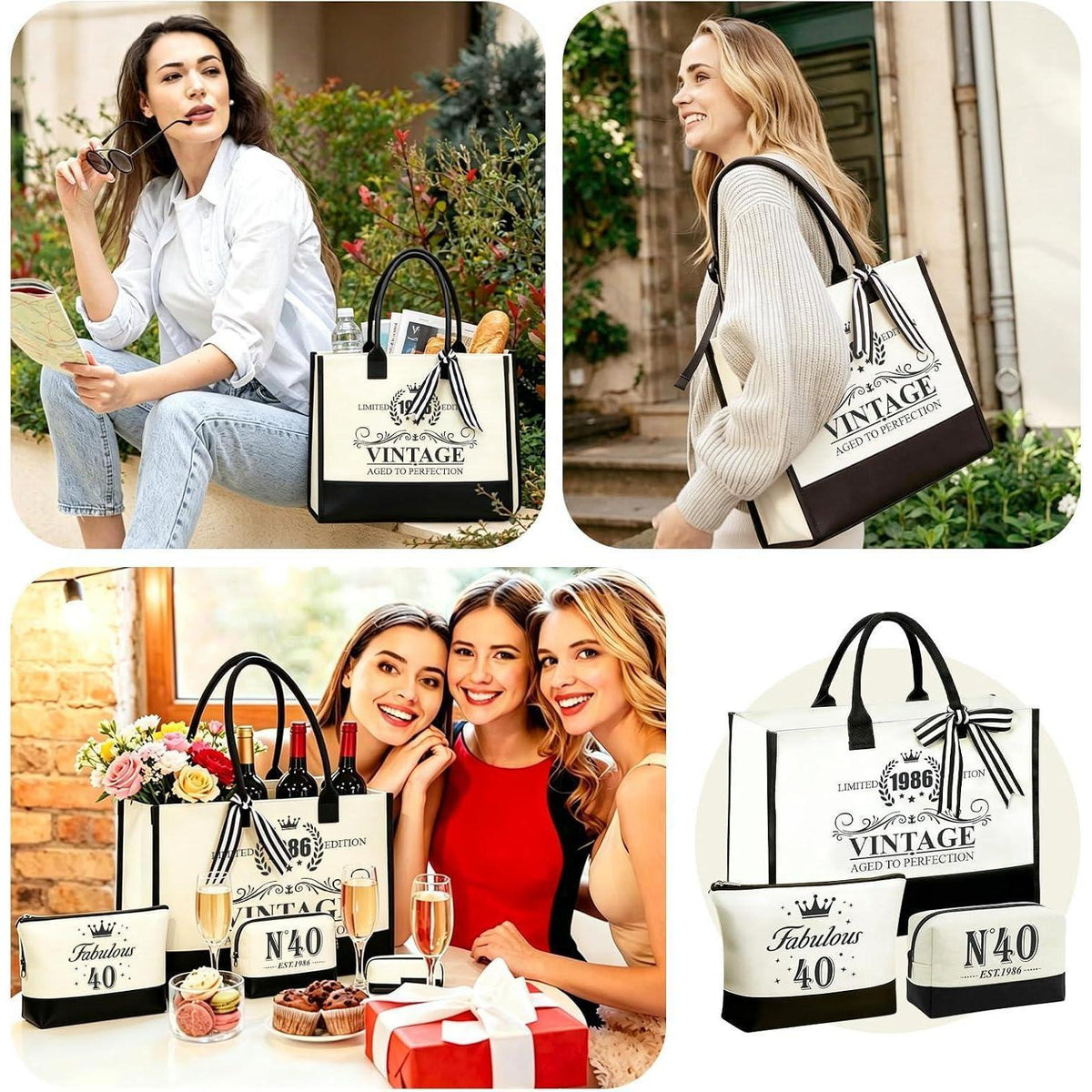 40. Geburtstag Geschenkset für Frauen – 9tlg. mit Tasche & Wellness