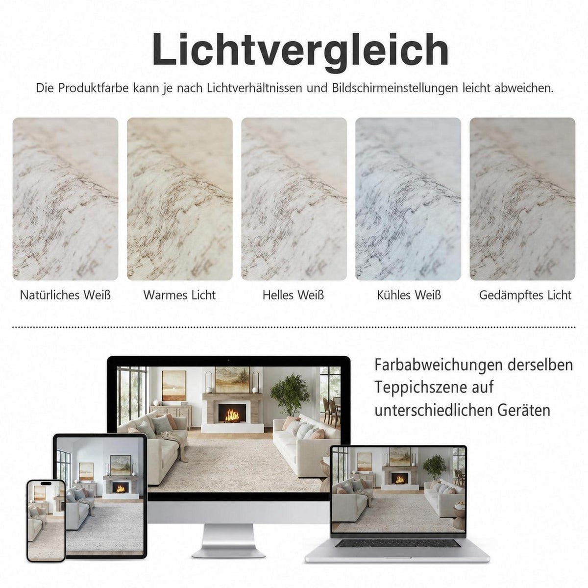 Beige Vintage Teppich Läufer 60x240 cm Waschbar