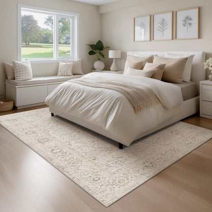 Waschbarer Vintage Teppich Beige 160x230 cm