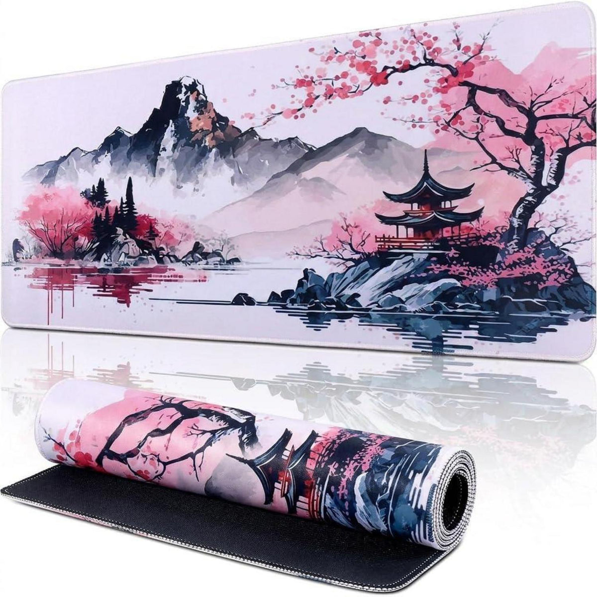 XXL Mauspad Japan Kirschblüten 80x30cm – Rutschfest & Wasserabweisend