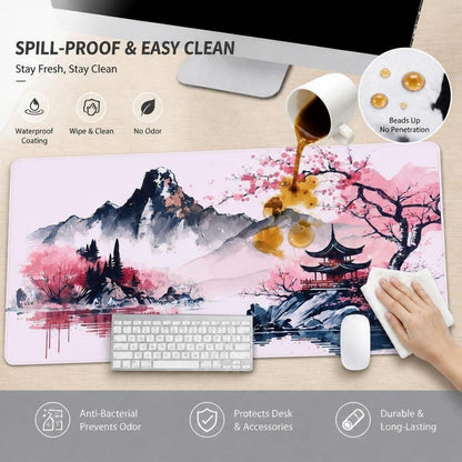 XXL Mauspad Japan Kirschblüten 80x30cm – Rutschfest & Wasserabweisend