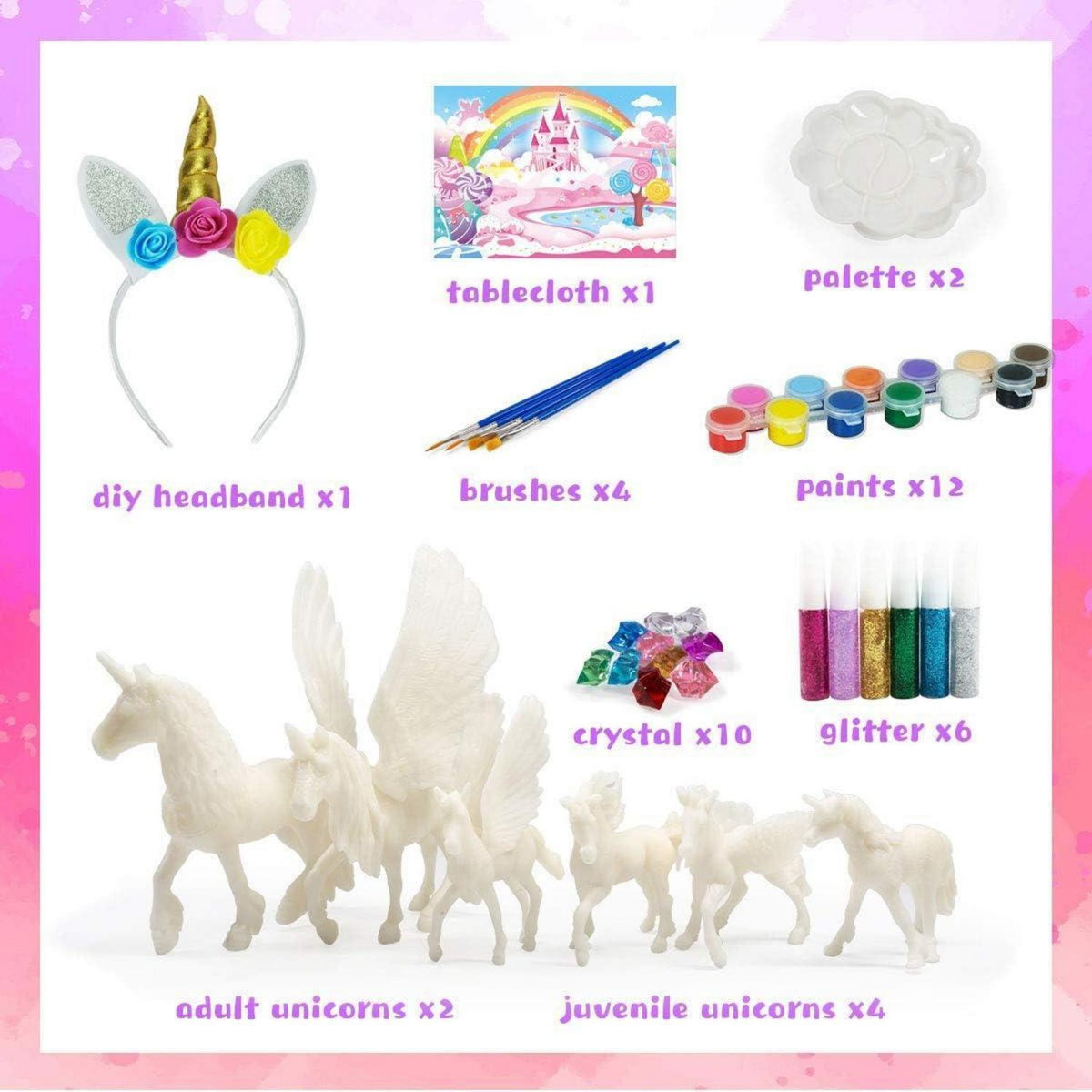 DIY Einhorn Malset für Kinder – 6 Einhörner zum Dekorieren