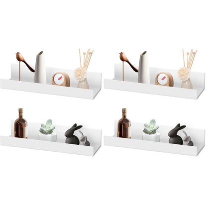 2er-Set Wandregal ohne Bohren, 27cm Kunststoff, selbstklebend weiß