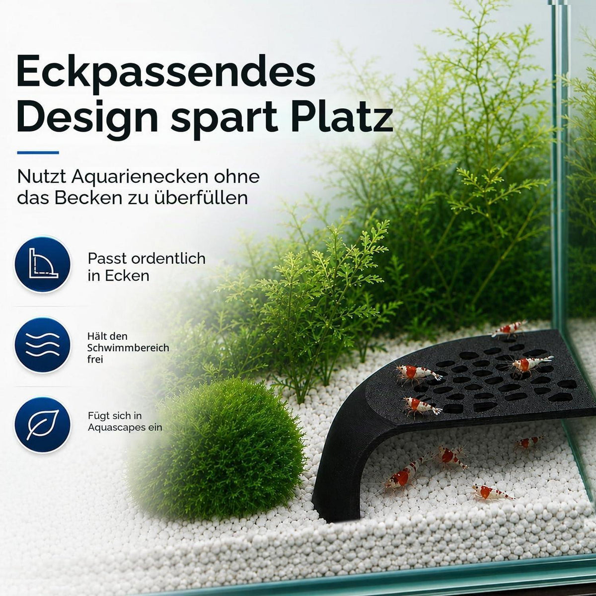 2x Garnelenhöhle Aquarium Deko – Schwarzes Versteck für Garnelen & Jungfische