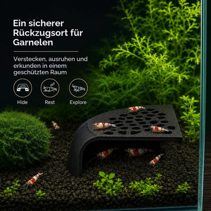2x Garnelenhöhle Aquarium Deko – Schwarzes Versteck für Garnelen & Jungfische