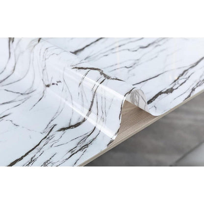 PVC Tischdecke Weiß Marmor 85x180cm - Wasserdicht & Robust
