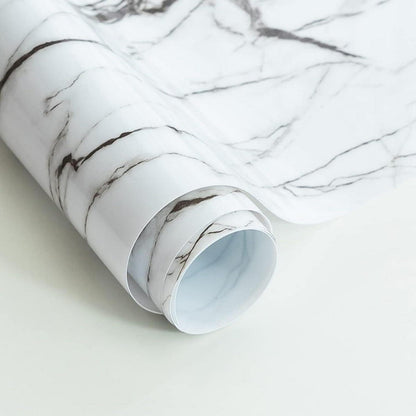PVC Tischdecke Weiß Marmor 90x200cm - Wasserdicht & Robust