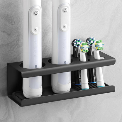 Elektrischer Zahnbürstenhalter Edelstahl mit Abtropfschale & Wandmontage