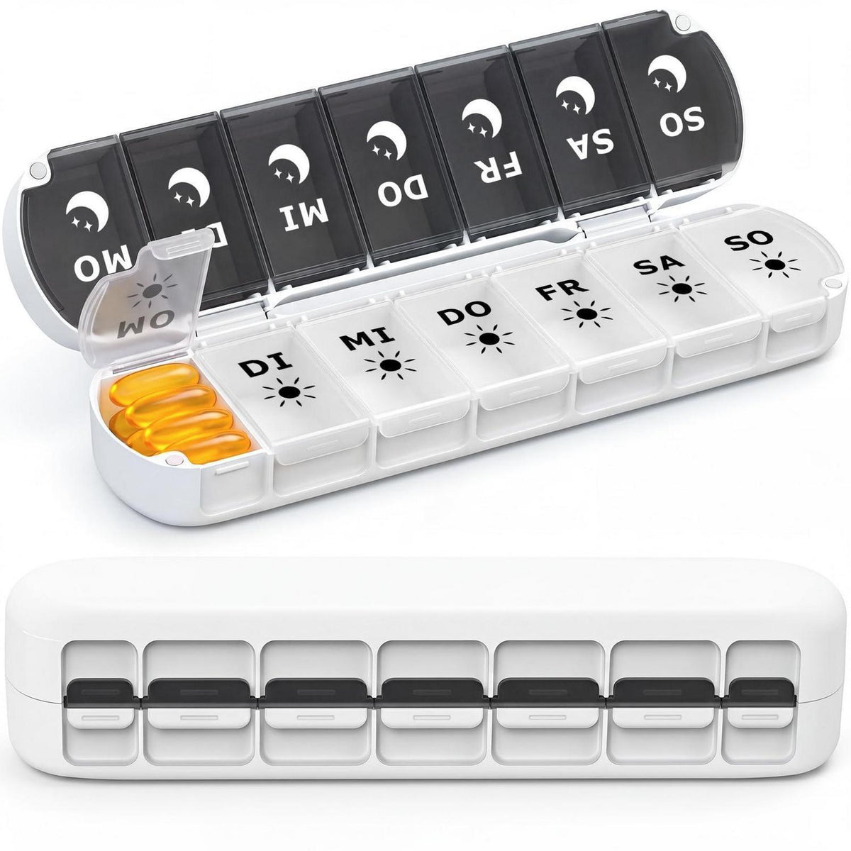 Tablettenbox 7 Tage Magnetverschluss – Kompakt & Faltbar