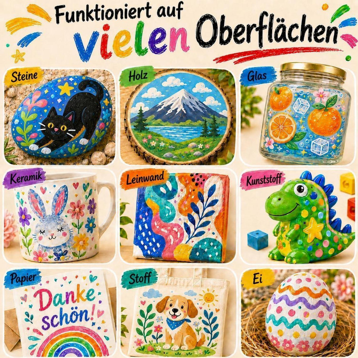 Acrylstifte Set 360 Farben – Wasserfest & Vielseitig