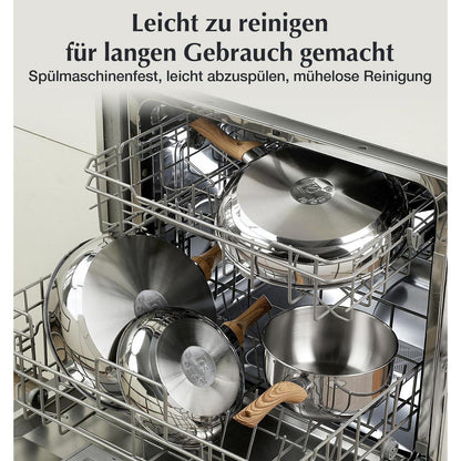 12-teiliges Edelstahl Kochset mit Tri-Ply Boden
