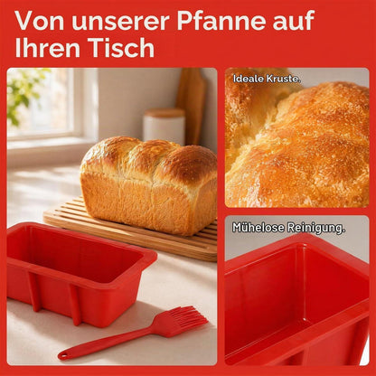 3er Set Silikon Brotbackform rechteckig 16cm