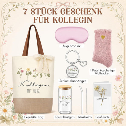 Dankeschön Geschenkset für Kollegin MIT HERZ – Abschiedsgeschenk Jobwechsel