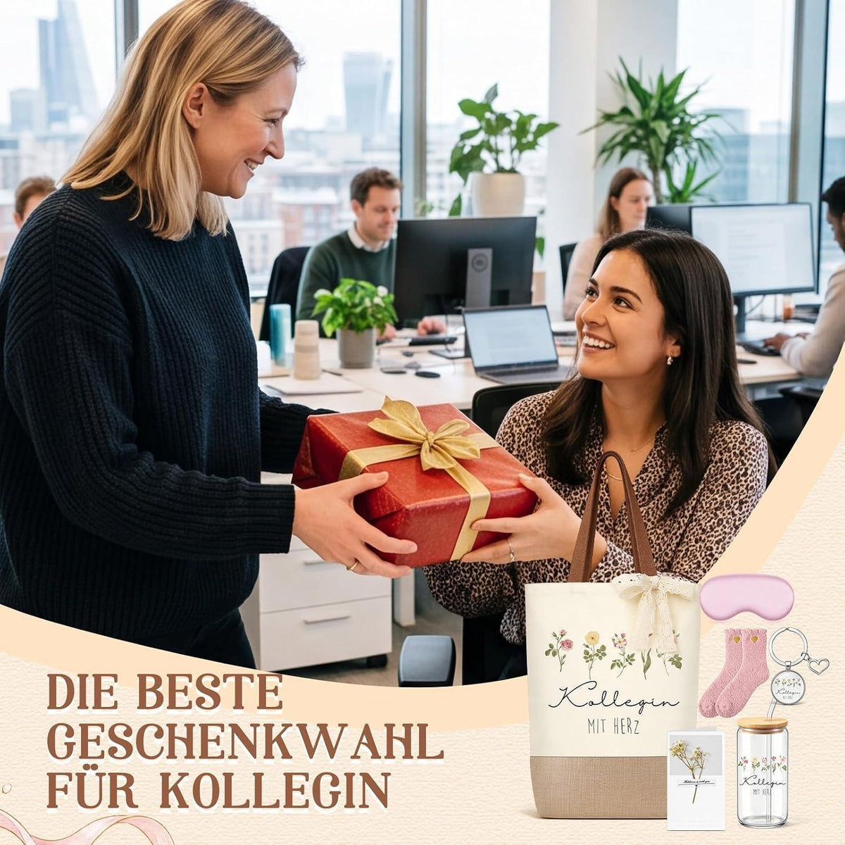 Dankeschön Geschenkset für Kollegin MIT HERZ – Abschiedsgeschenk Jobwechsel