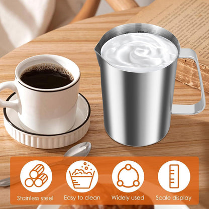 2er Messbecher Edelstahl 1L & 500ml mit V-Ausguss