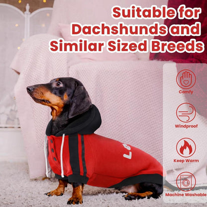 Dackel Hoodie Rot – Welpen Sweatshirt mit Lelepet Druck