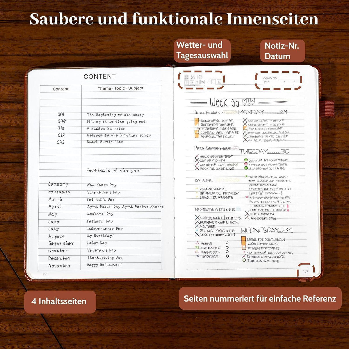 Notizbuch A5 Liniert Baum des Lebens – 320 Seiten in Lederoptik