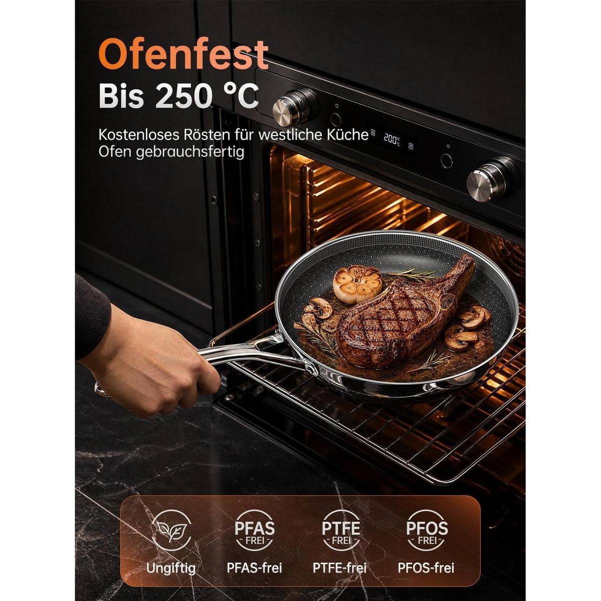 3-tlg. Pfannenset Antihaft Keramik 20/24/28 cm Induktion