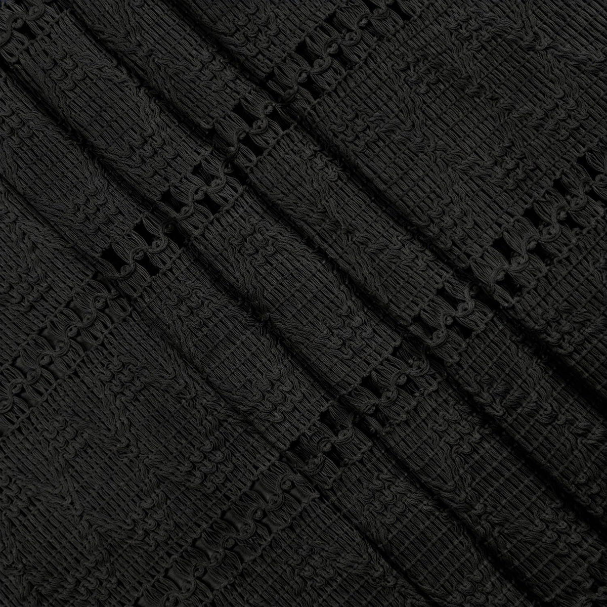 Tischläufer Baumwolle Leinen 30x140cm Schwarz Boho Rustikal