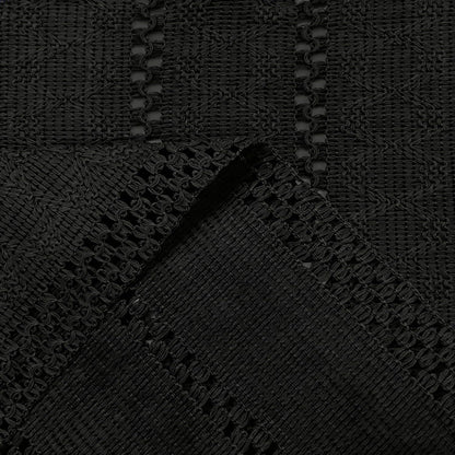 Tischläufer Baumwolle Leinenoptik 30x91 cm Schwarz Boho Rustikal